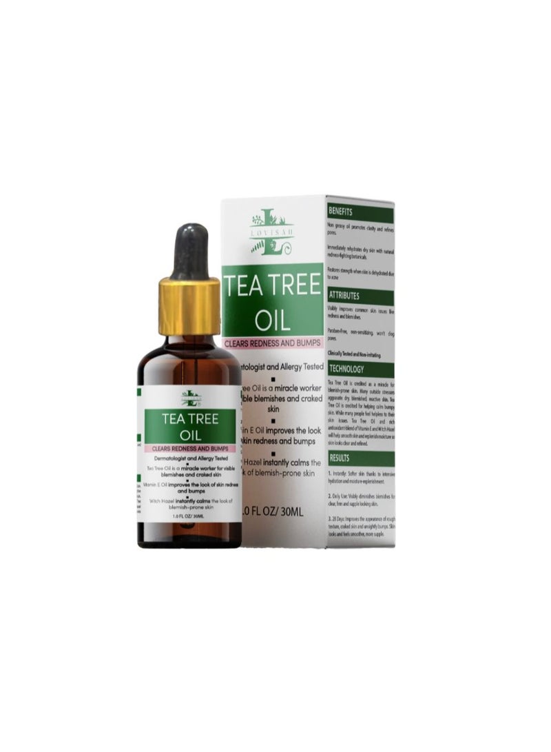 Lovisah TEA TREE OIL to Clears Pimples/Acne, Redness and Bumps with VITAMIN E Oil - Image 1